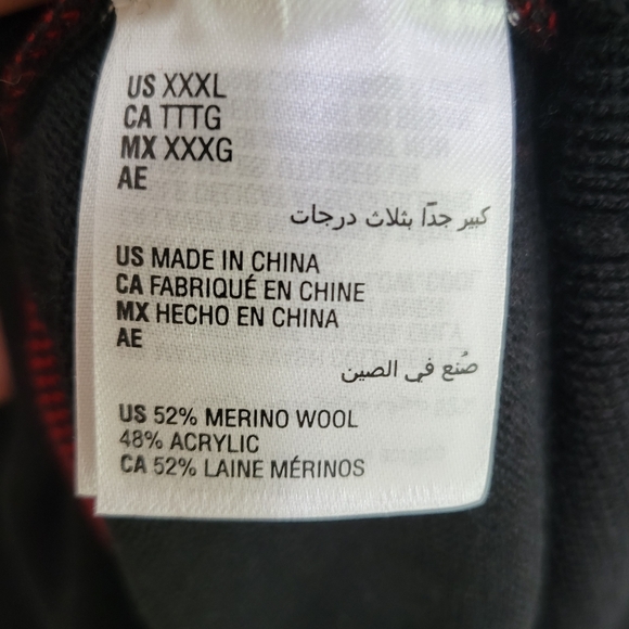 Club Room Mens 3XL Crew Neck Merino Wool Blend Plaid Sweater NWT - Picture 10 of 10